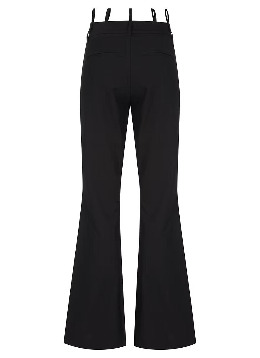 DOUBLE BELT STRING FLARED PANTS NORMA
